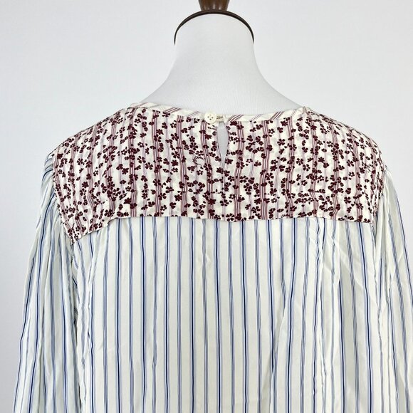 $455 NOWT See By Chloé Floral Stripe Top Blouse Size 38 - Picture 6 of 12
